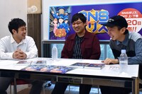 （左から）星子旋風脚、南海キャンディーズ山里、かっぴー。