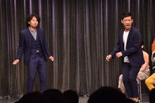 須藤凜々花にジョイマンと勘違いされたことから、ジョイマンのネタを披露したイシバシハザマ。