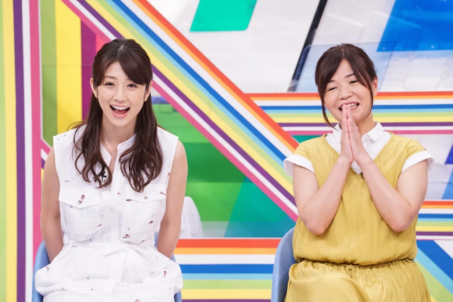 （左から）小倉優子、大久保佳代子。(c)フジテレビ