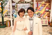 おばたのお兄さんと山崎夕貴アナ(左)。(c)フジテレビ