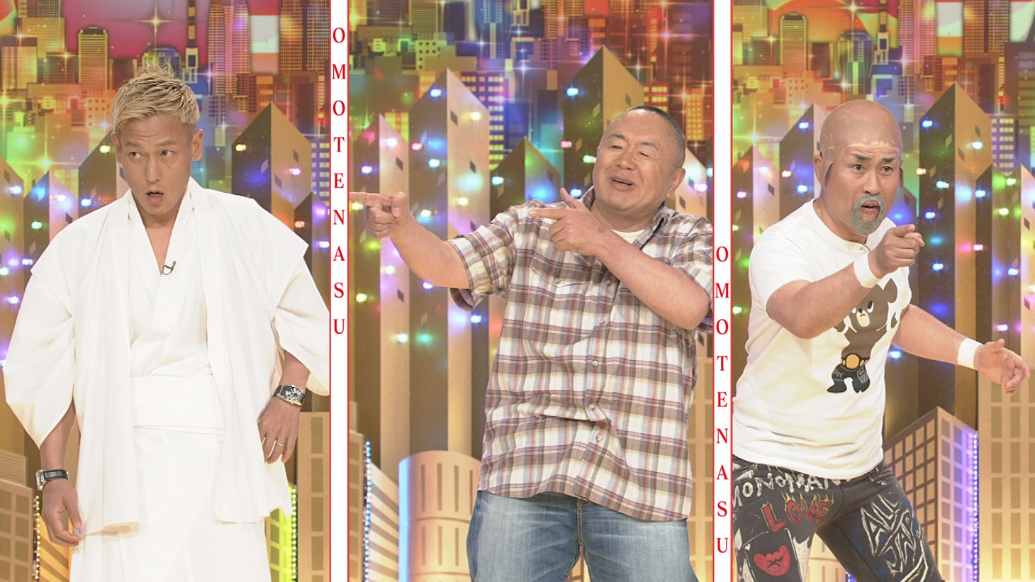 左からじゅんいちダビッドソン、松村邦洋、神奈月。(c)NHK