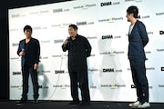 ビートたけし(中央)、野本巧氏(左)、猪子寿之氏(右)。