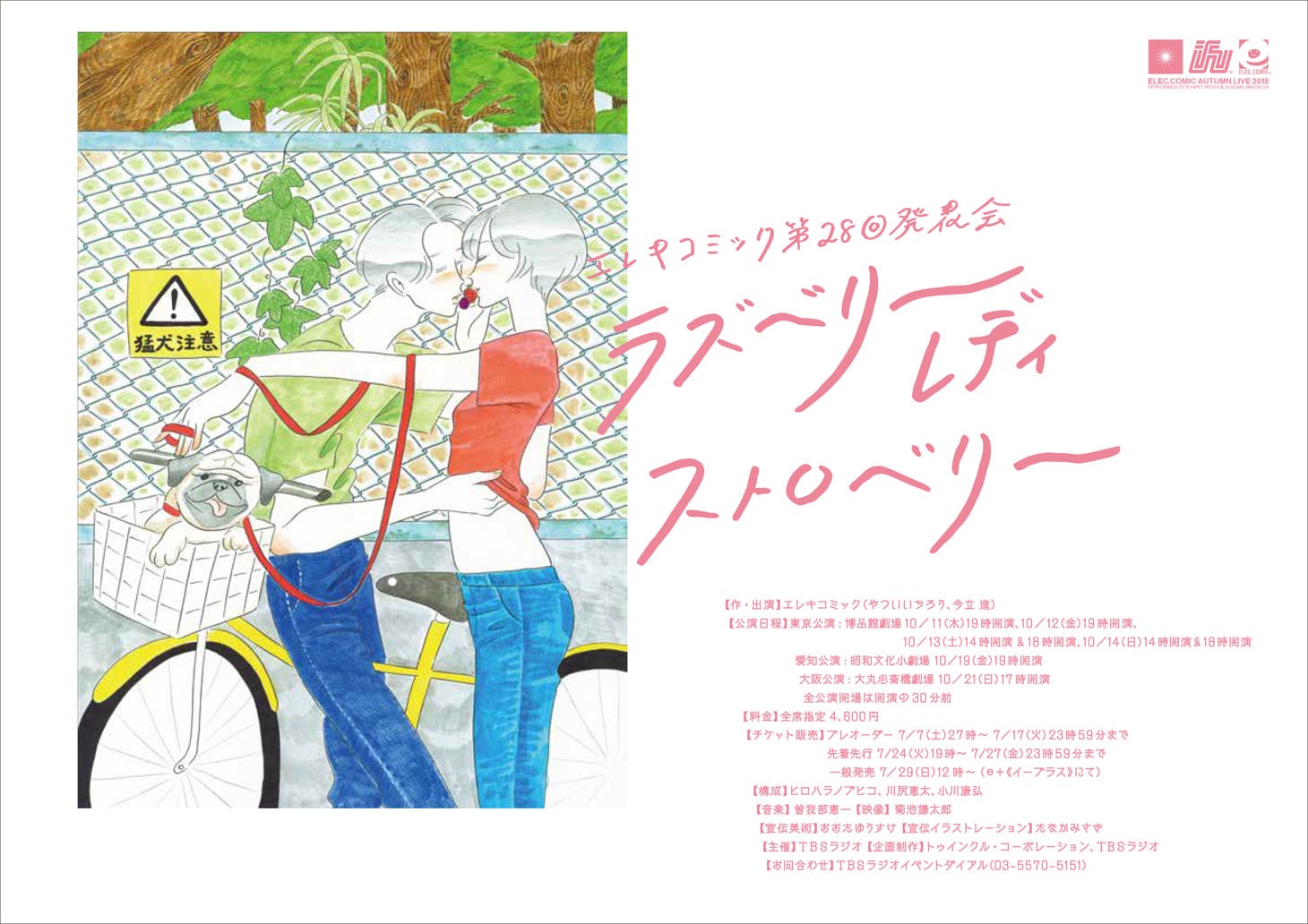 「エレキコミック第28回発表会『ラズベリーレディストロベリー』」フライヤー（裏面）