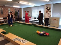 コンビ愛を試す企画に挑戦するジャングルポケットおたけ＆太田とシソンヌ。