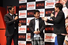 （左から）明石家さんま、ジミー大西、中尾明慶。