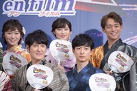 「劇場版 仮面ライダービルド Be The One」「快盗戦隊ルパンレンジャーVS警察戦隊パトレンジャー en film」完成披露イベントの様子。
