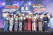 「劇場版 仮面ライダービルド Be The One」「快盗戦隊ルパンレンジャーVS警察戦隊パトレンジャー en film」完成披露イベントの様子。