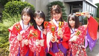 AKB48チーム8の（左から）高橋彩音、坂口渚沙、宮里莉羅、倉野尾成美。(c)AKS