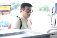 バスに乗ってきたごろうさん。