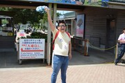 マザー牧場に到着してはしゃぐごろうさん。