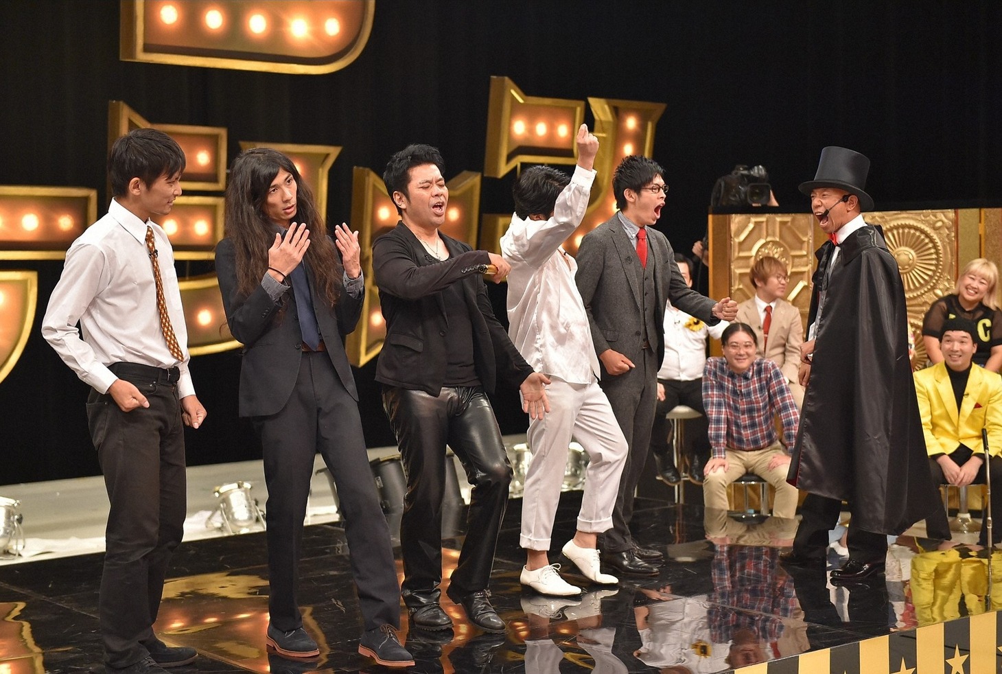 「有田ジェネレーション」に出演する（左から）ブリキカラス、デイエノボル、カカロニ。(c)TBS