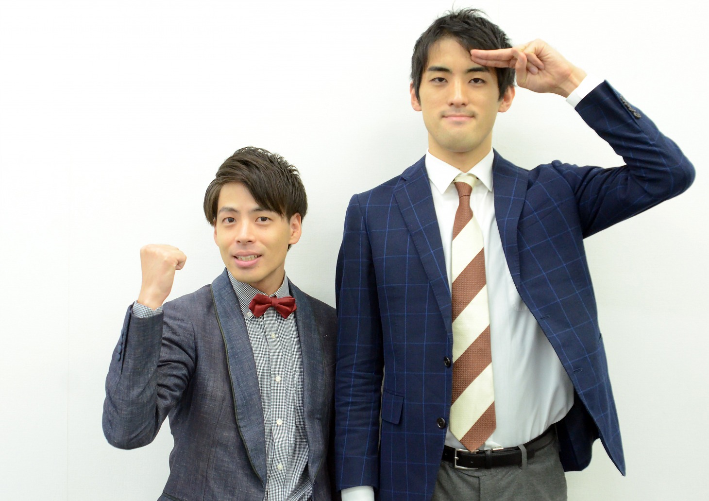 さすらいラビー。左が宇野、右が中田。