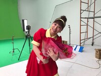 CM撮影に臨んだ森田まりこ。