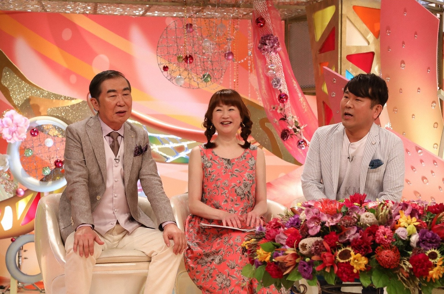 「新婚さんいらっしゃい！」SPに出演する（左から）桂文枝、山瀬まみ、FUJIWARA藤本。(c)ABC