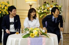 左から麒麟・川島、川田裕美、千原ジュニア。(c)読売テレビ