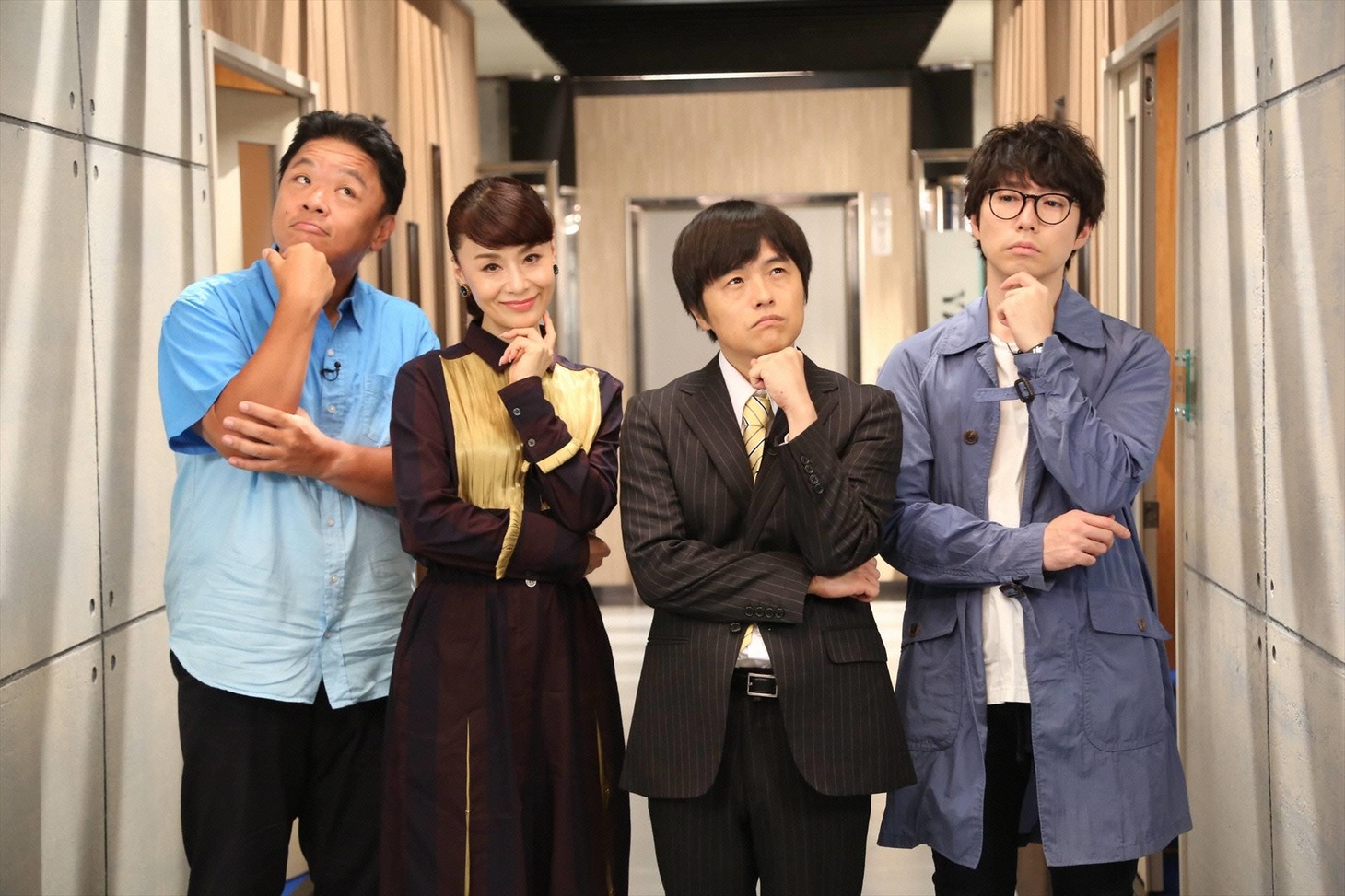 （左から）伊集院光、大地真央、バカリズム、高橋優。(c)フジテレビ