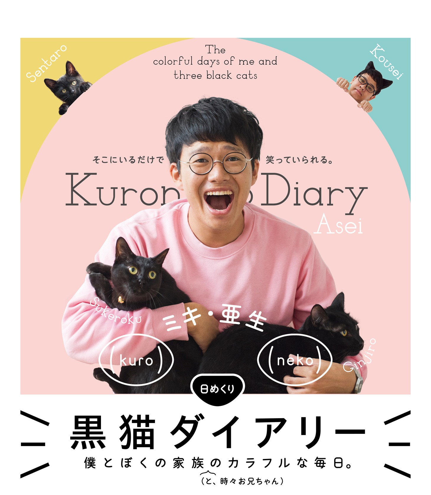 「黒猫ダイアリー 僕とぼくの家族のカラフルな毎日。」表紙