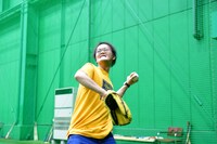 投球練習中の様子。