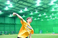 投球練習中の様子。