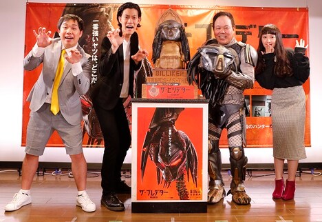 (左から)霜降り明星、ほんこん、スパイク小川。