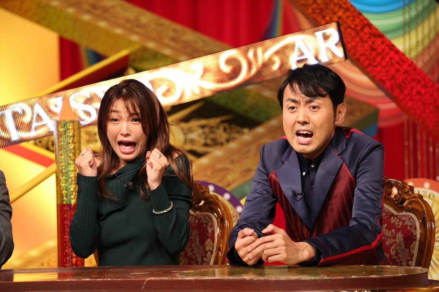 （左から）木下優樹菜、アンガールズ田中。(c)フジテレビ