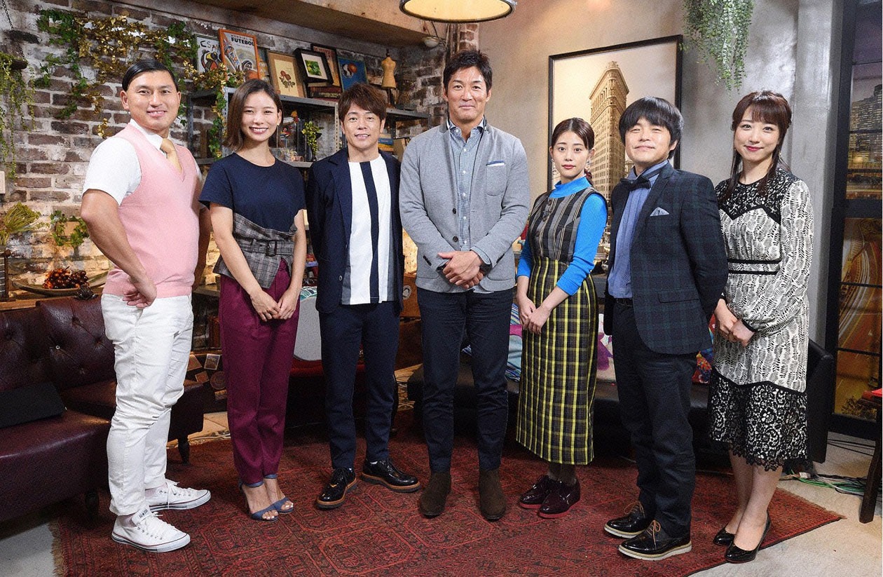 左からオードリー春日、朝日奈央、陣内智則、長嶋一茂、高畑充希、バカリズム、川田裕美。(c)テレビ東京
