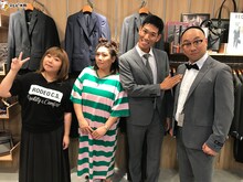 左から海原やすよ ともこ、レイザーラモン。