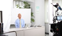 CM撮影中の様子。