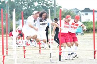 出川哲朗とロッチ中岡、オードリー春日と品川庄司・庄司。(c)TBS