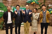 「マジかっ!! 探しもんデンジャラス あなた何者?」に出演する(左から)千鳥、東野幸治、岡田結実、濱田崇裕。(c)ABC