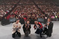 左から六条たかや、水谷千重子、八公太郎、倉たけし。