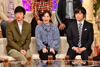 （左から）田中圭、北川景子、バカリズム。(c)TBS
