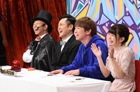 （左から）バイきんぐ小峠、くりぃむしちゅー有田、よゐこ濱口、長月翠。(c)TBS