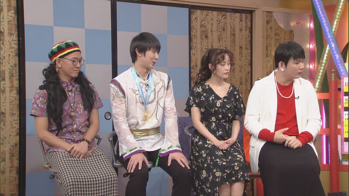 （左から）おたまじゃくし中西、羽生ゆずれない、中垣みな、Mr.シャチホコ。(c)CBC