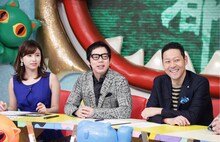 左から角谷暁子アナ、今田耕司、東野幸治。