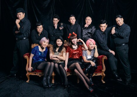 ユニット2のメンバー。左からサバンナ八木、プラス・マイナス岩橋、野沢直子、銀シャリ鰻、島田珠代、さゆり、ジャングルポケットおたけ、極楽とんぼ山本、旺季志ずか、シャンプーハットてつじ、はんにゃ川島。