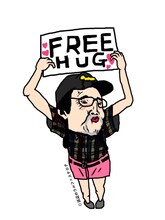 浜辺のウルフグッズのイラスト。