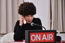 舞台「ジーザス・クライスト・レディオスター」公開稽古より、板倉俊之（インパルス）。