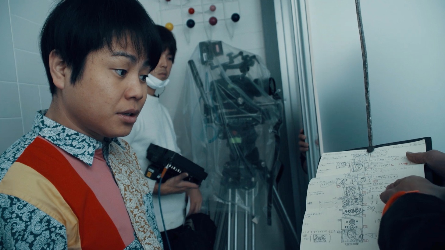 CM撮影中の様子。