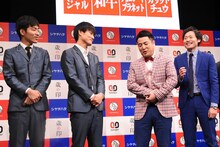 「M-1」での敗戦をシリアスに語ってみせる和牛・水田（左から3人目）。