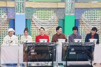 審査員のISSA、みちょぱ、バナナマン設楽、千鳥ノブ、東京03豊本、東京03飯塚（左から）。