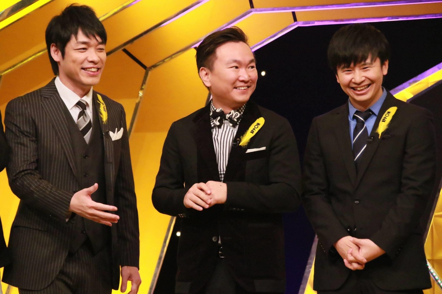 （左から）麒麟・川島、かまいたち山内、オードリー若林。(c)フジテレビ