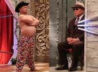ハリウッドザコシショウと山根明氏（右）。(c)関西テレビ