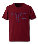 四千頭身のオフィシャルTシャツ（バーガンディ）。