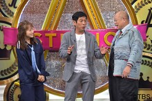 （左から）川栄李奈、明石家さんま、笑福亭鶴瓶。