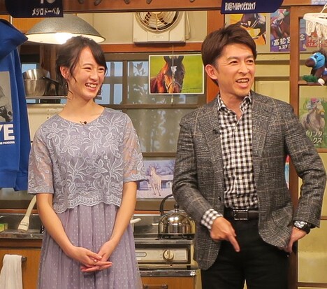 （左から）藤田菜七子騎手、福永祐一騎手。(c)関西テレビ