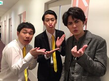 霜降り明星と間宮祥太朗（右）。(c)テレビ朝日