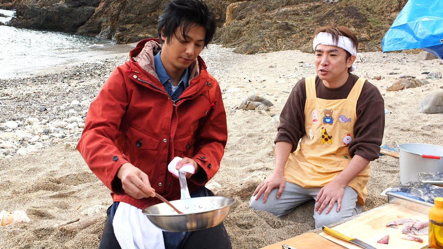（左から）速水もこみちとよゐこ濱口。(c)テレビ朝日