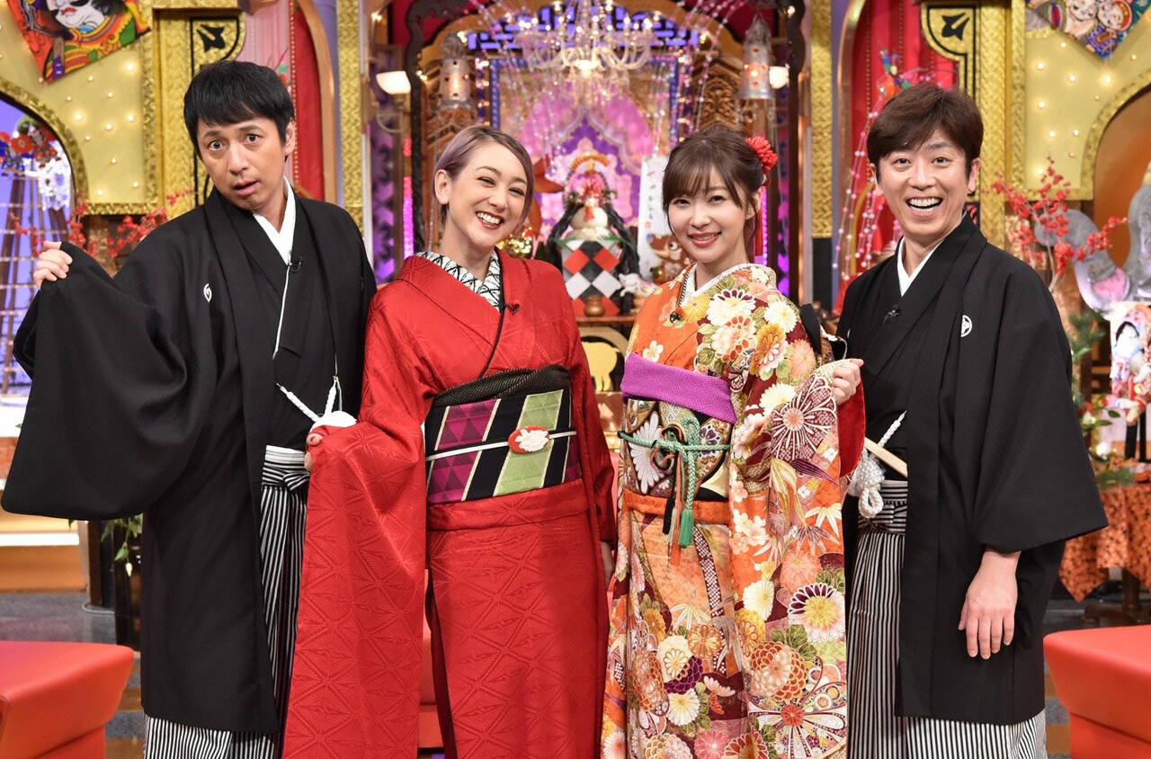 左からチュートリアル徳井、SHELLY、指原莉乃、フットボールアワー後藤。(c)日本テレビ