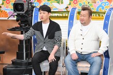 左からアンジャッシュ児嶋とハチミツ二郎。(c)MBS